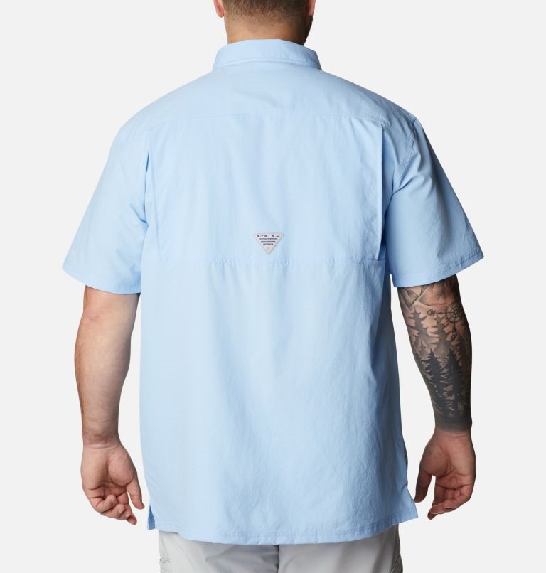 Men's Columbia PFG Slack Tide Camp Shirts Light Blue | Plus Size CA-H531C